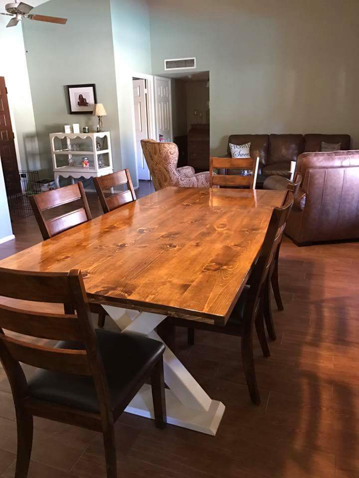 Rustic X-Leg Farm Table - TripleDigit Wood Design